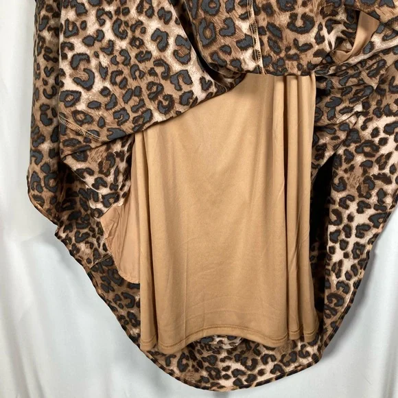 🎄NWT Entro Cheetah Print Square Neck Midi Dress with Ric-Rac Trim Sz 2X - Picture 8 of 11